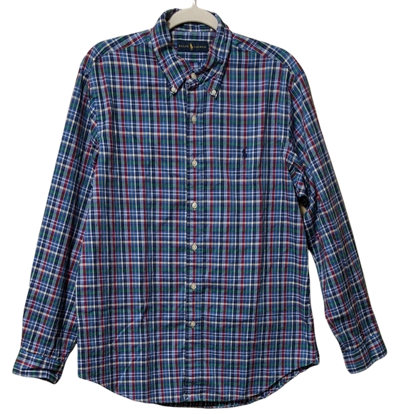 Ralph Lauren Other - Ralph Lauren plaid casual button front shirt long sleeve size measures L-XL